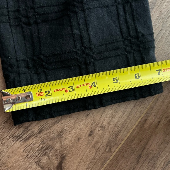 Anthropologie essential slim black pants with a textured plaid pattern size 6 - Picture 11 of 14